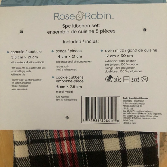 Rose & Roblin 5 pc Christmas Kitchen Set-New - Picture 3 of 3